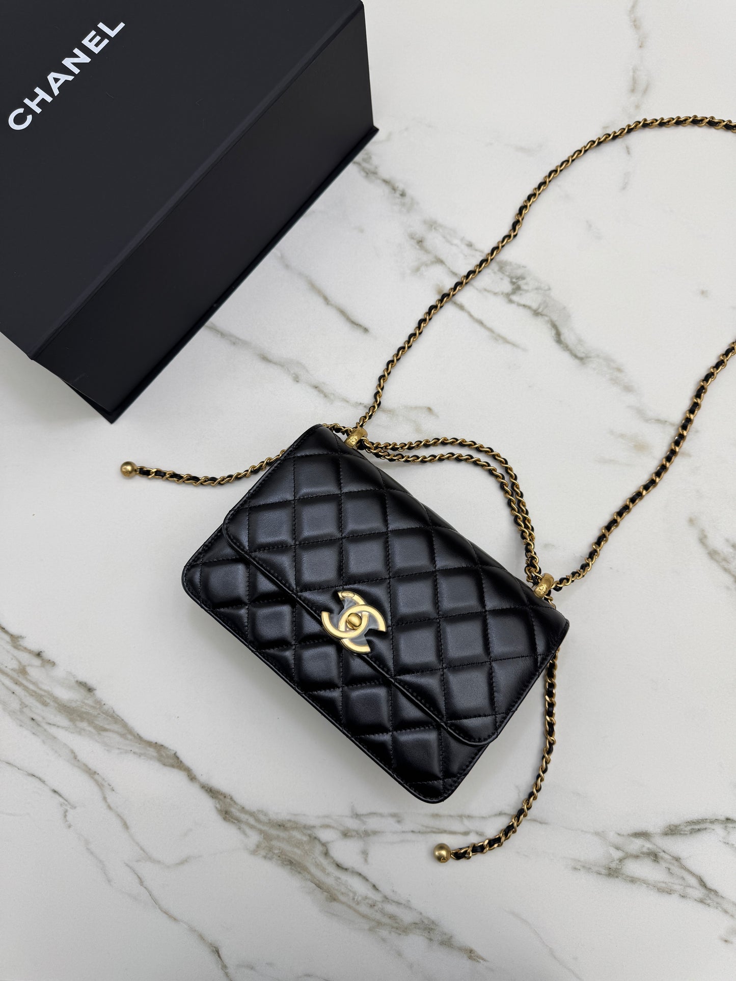 CHANEL 24C雙金珠中號22cm