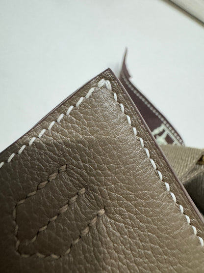 HERMES Jypsiere Mini 大象灰 金扣 evercolor 18 etoupe GHW