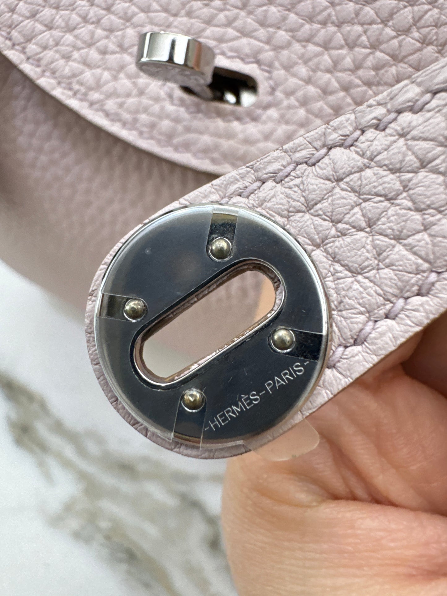 HERMES Mini Lindy 夢幻紫銀扣