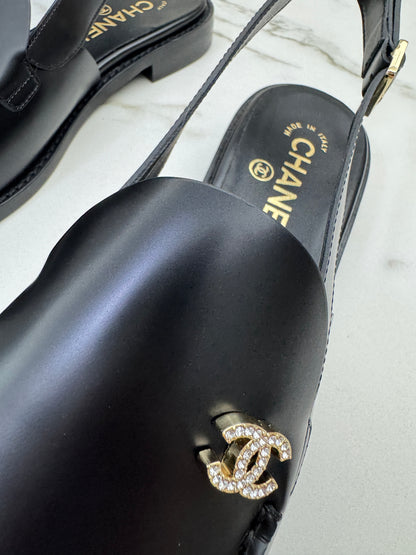 CHANEL 25P水鑽扣樂福Slingback