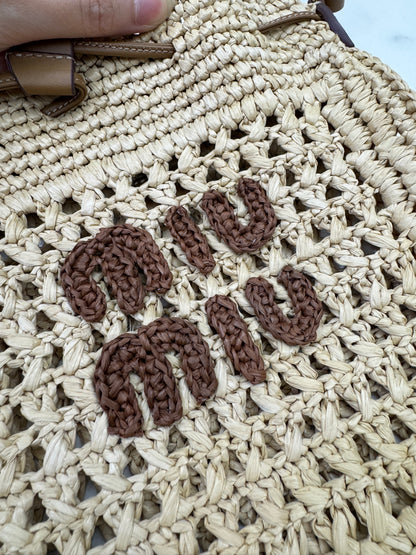 MIU MIU 拉菲草草編包