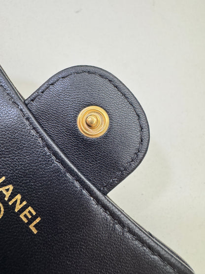 CHANEL CF Cardholder 羊皮黑金