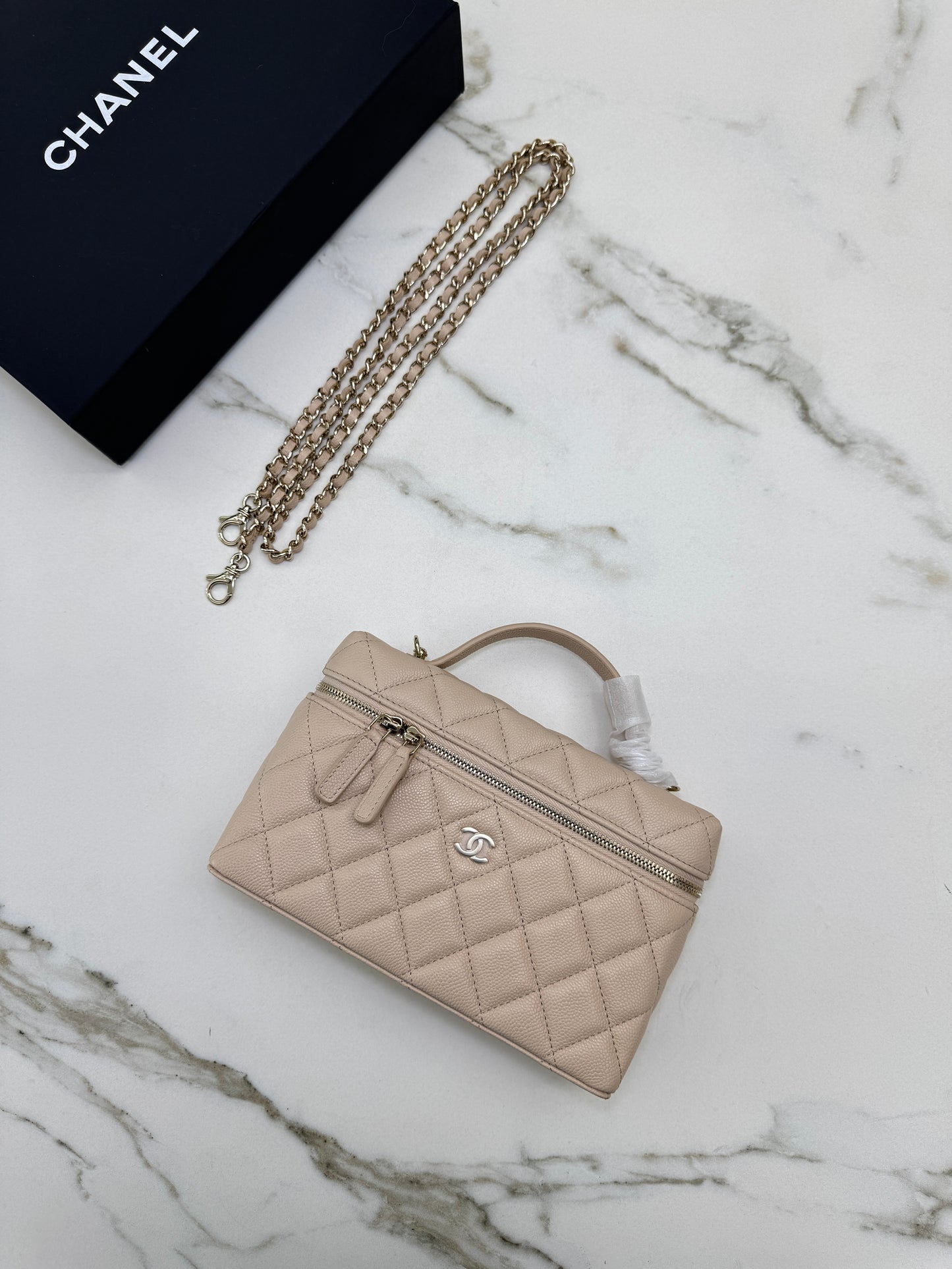 CHANEL LP盒子包 淺杏色