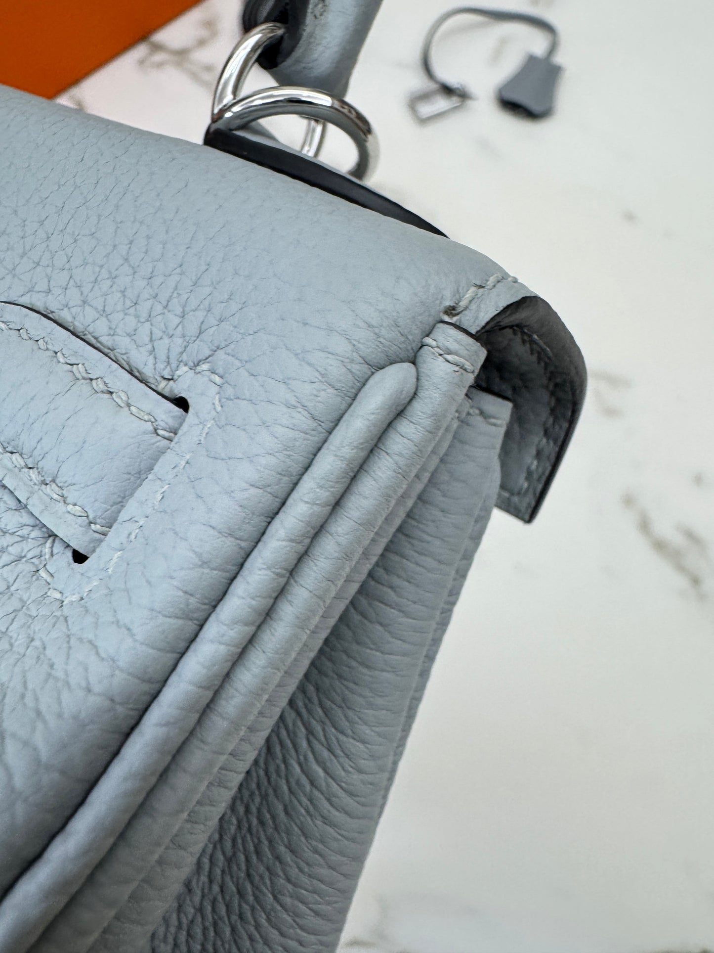HERMES Kelly 25 Togo內縫 木偶灰銀扣 Gris Pantin PHW