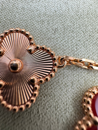 VCA Vintage Alhambra Bracelet 紅玉髓玫瑰金鐳射