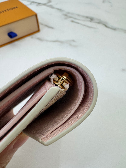 LV N64022 白棋盤三摺錢包 Victorine Wallet Damier Azur Canvas