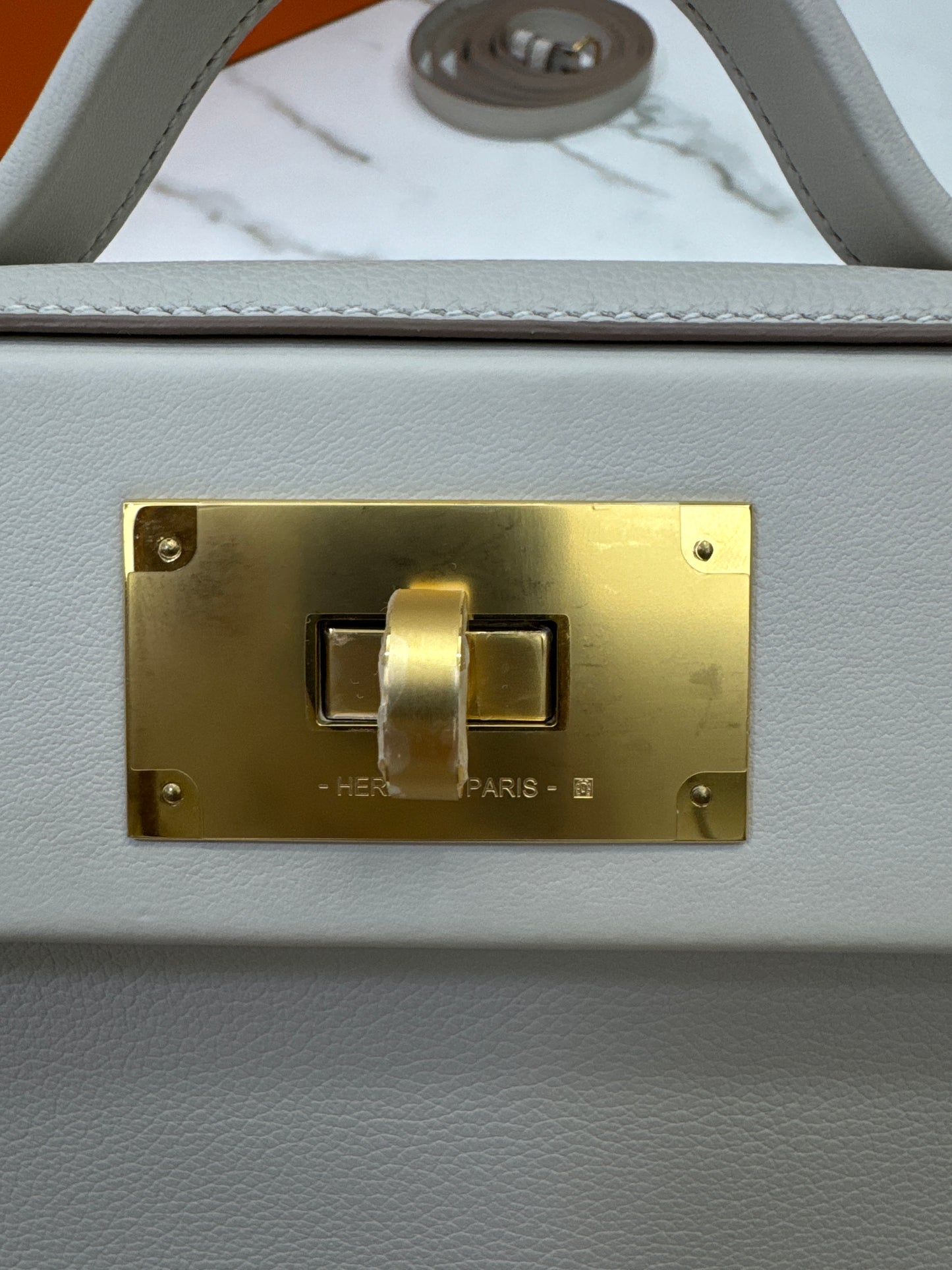 HERMES Mini 2424 冰川白金扣 Evercolor