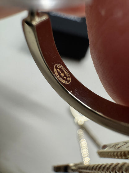 CHANEL 21P 淺金色流蘇耳環