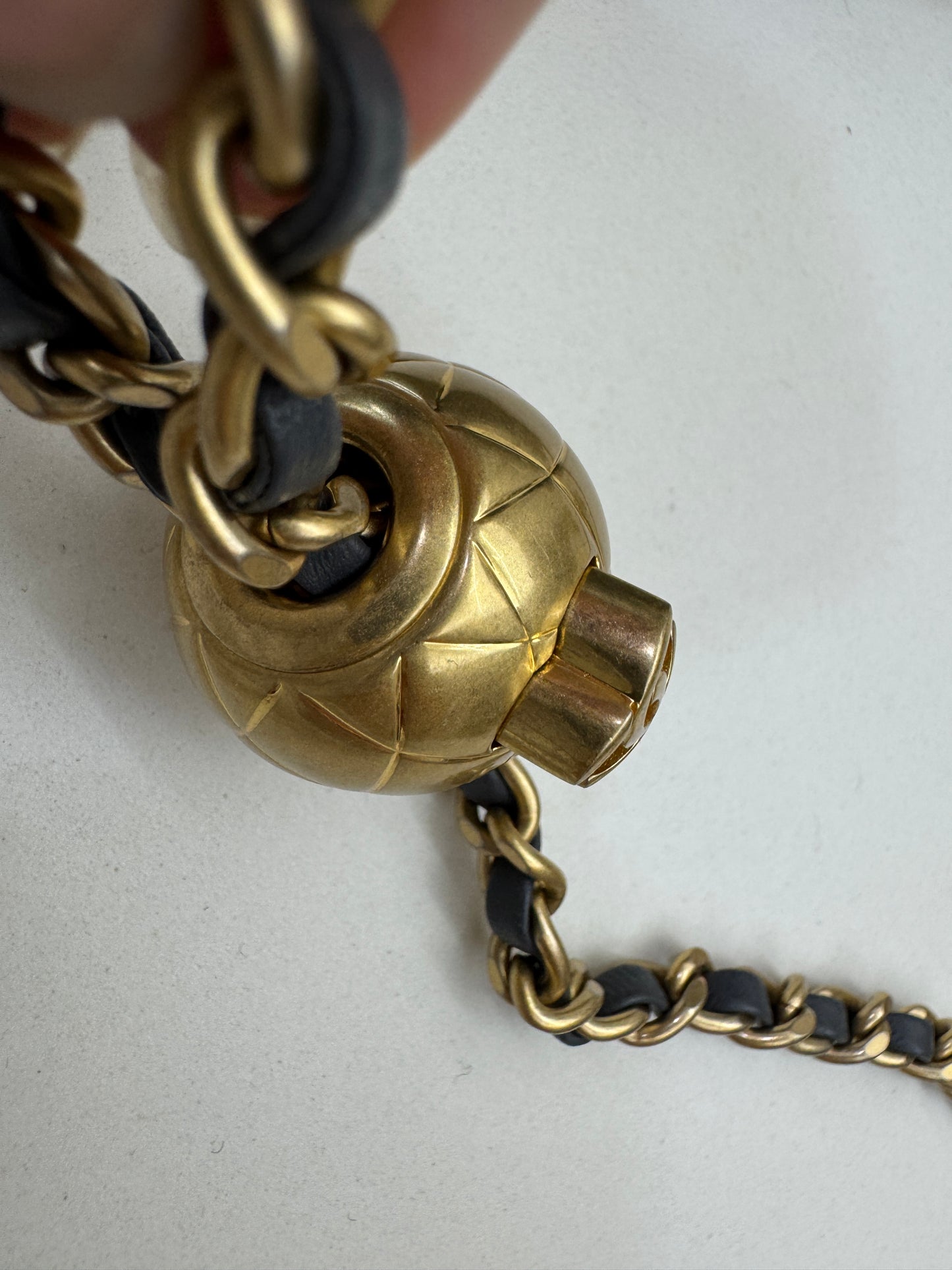 CHANEL 金球 Mini CF20 石墨灰 深灰羊皮