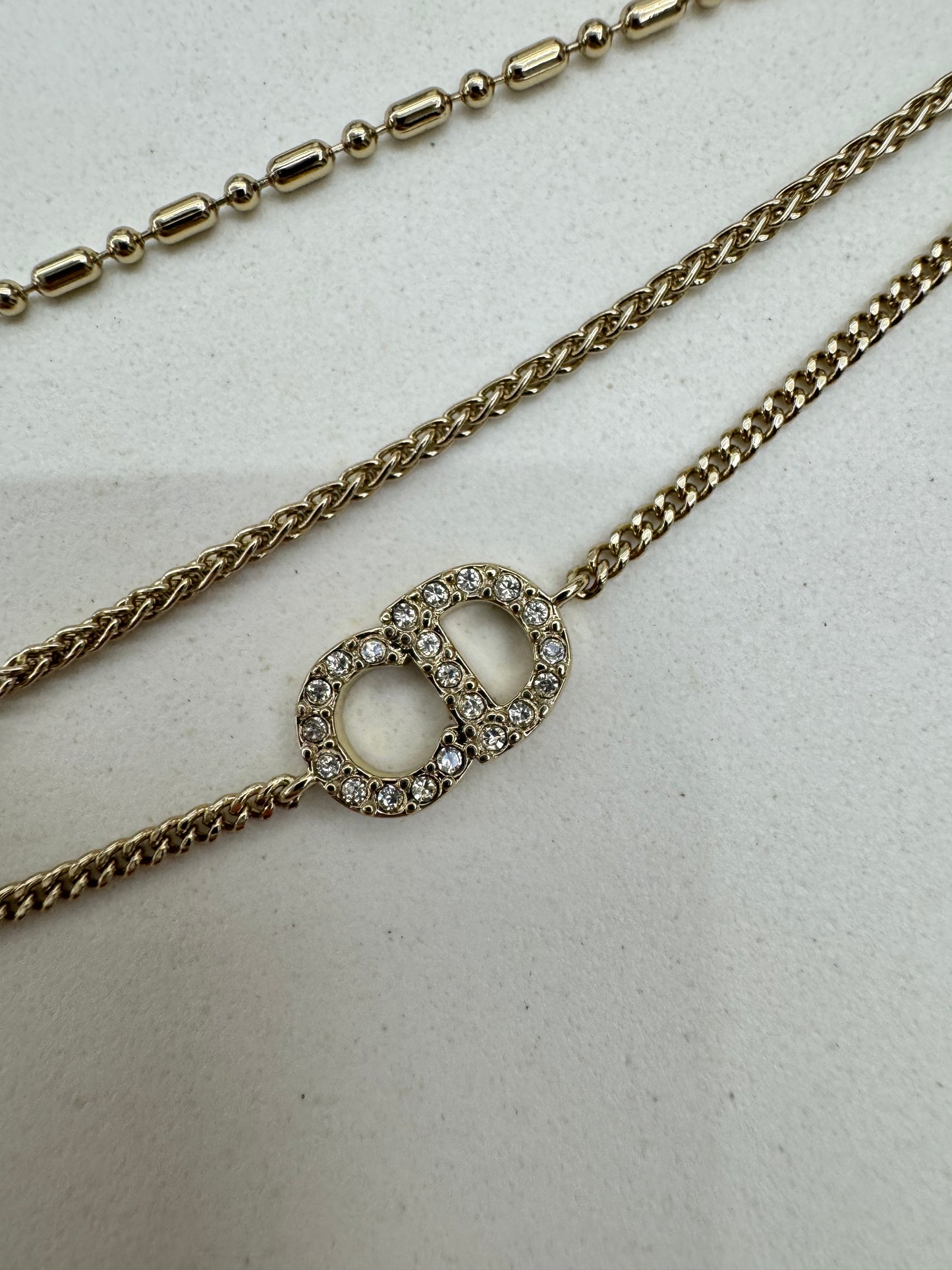 DIOR 暗金色三層手鏈 Bracelet