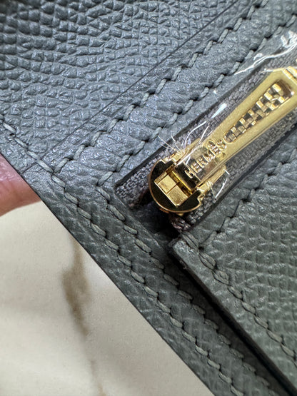 HERMES Bearn Wallet 短錢包 杏仁綠金扣