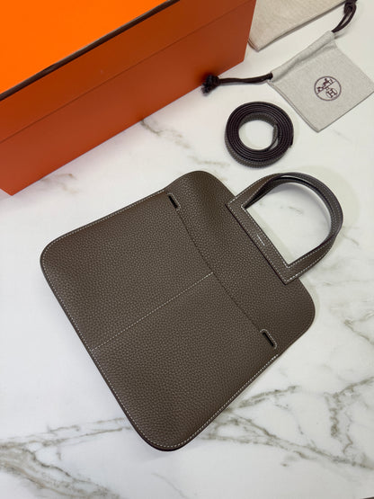 HERMES Halzan 25 大象灰金扣