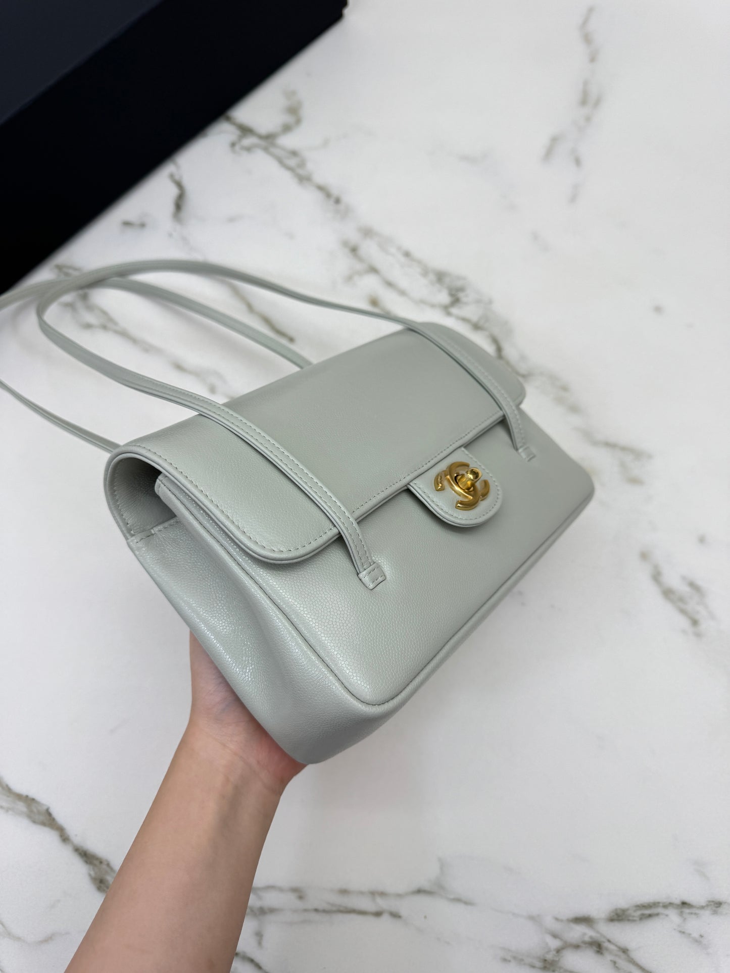 CHANEL Preppy Coco 灰綠色 Small
