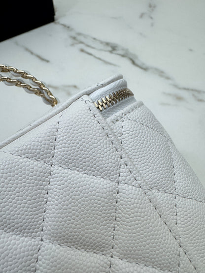 CHANEL 26S 交叉手柄長盒子 白色
