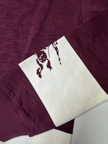 BURBERRY 紫紅色 竹節棉長袖