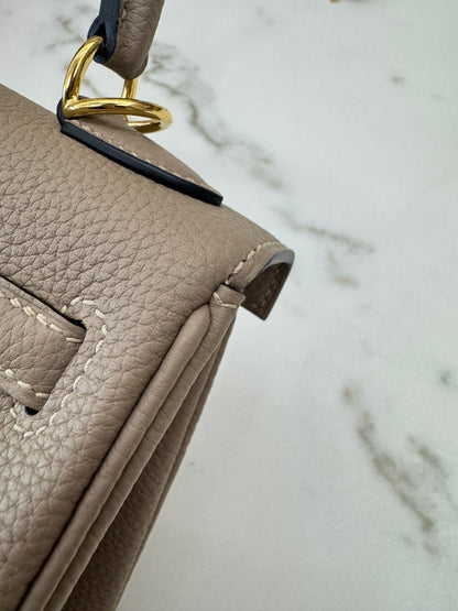 HERMES Kelly 25 斑鳩灰金扣 內縫 Togo 81 Gris Tourterelle GHW