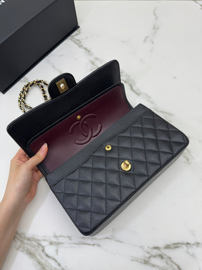 CHANEL CF25 Medium 黑金牛 Black Calfskin GHW