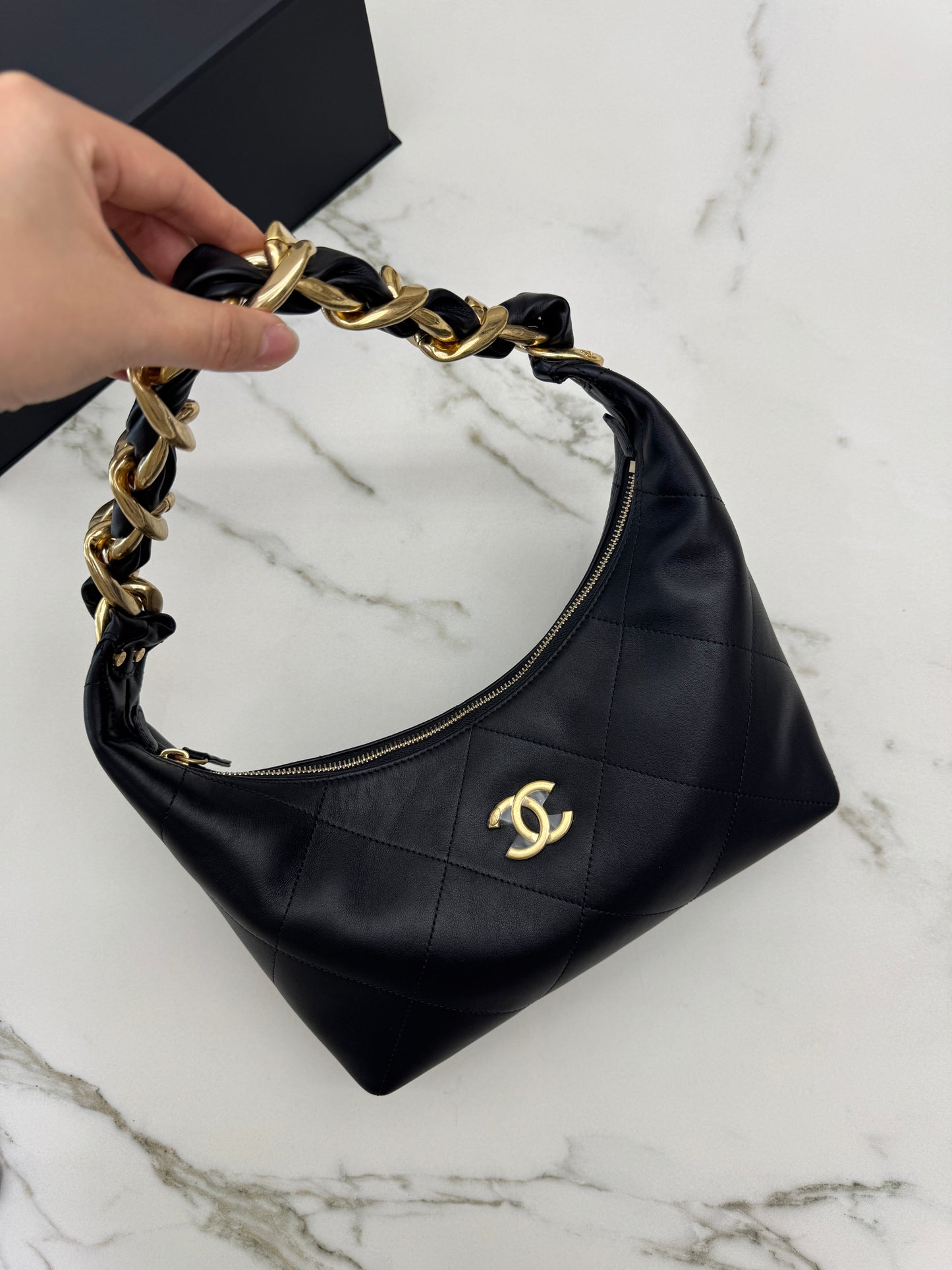 CHANEL 25K 粗鏈Hobo Small