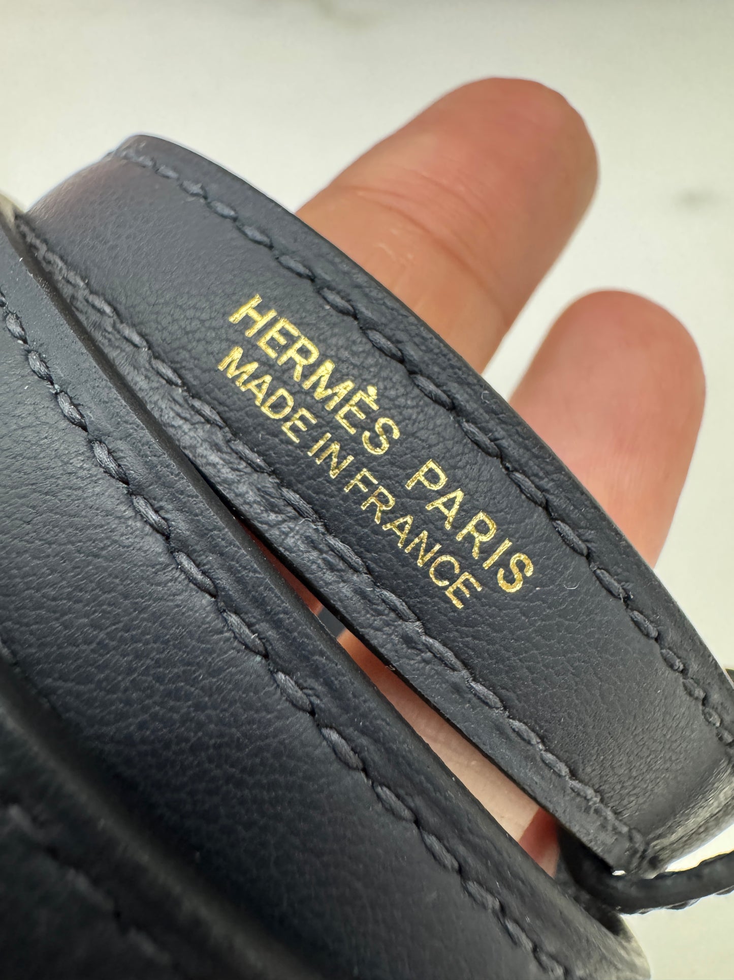 HERMES Mini 2424 午夜藍金扣 Evercolor 2Z Bleu Nuit GHW