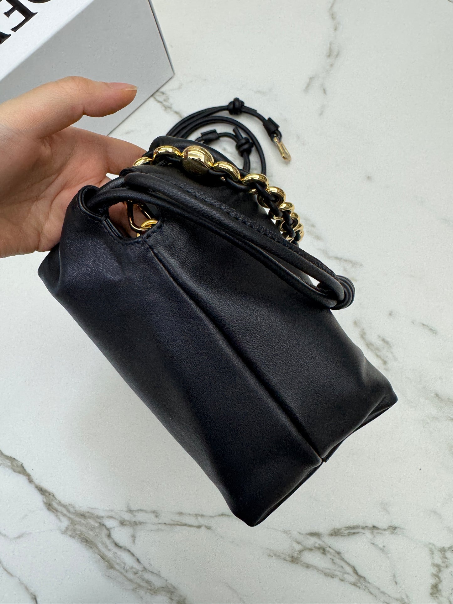 LOEWE Flamenco Purse Mellow Nappa Lambskin Black Medium