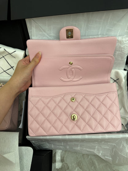 CHANEL CF25 24S櫻花粉牛皮 淺金扣 ［獨家］