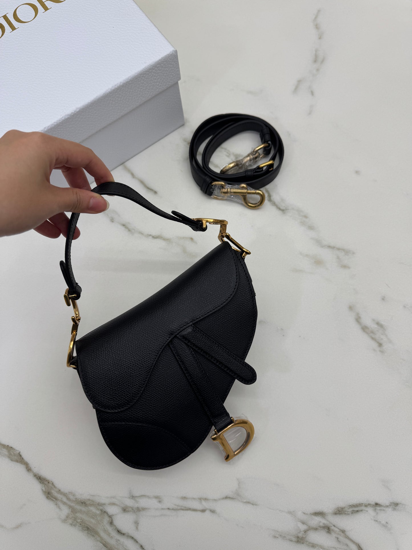 DIOR Saddle Small 黑色掌紋皮 Black Calfskin