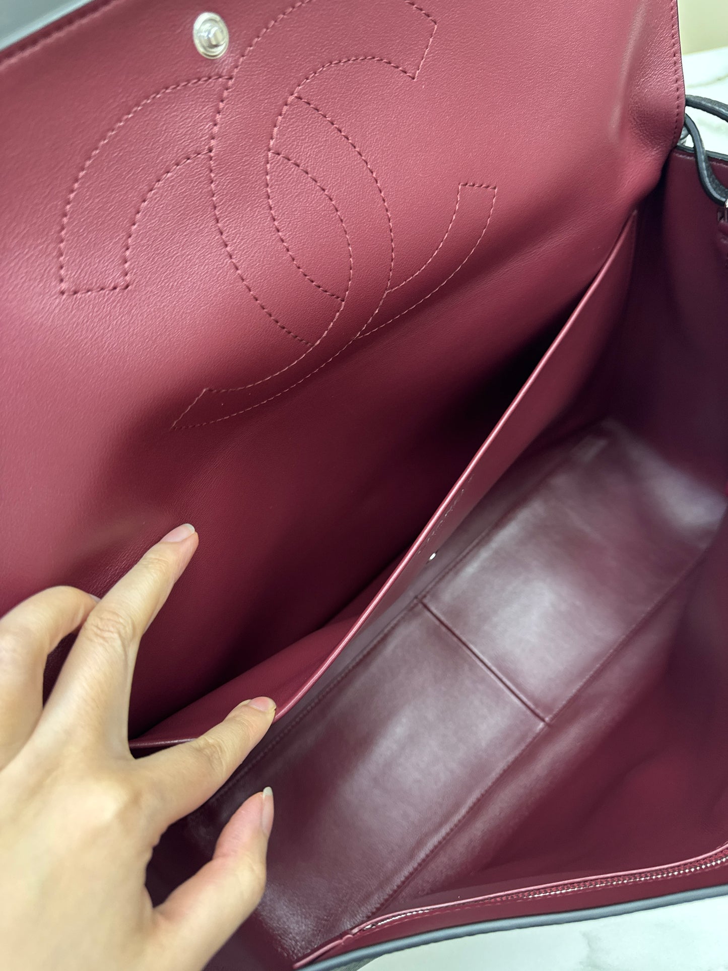 CHANEL Maxi Flap 大號38cm 黑銀