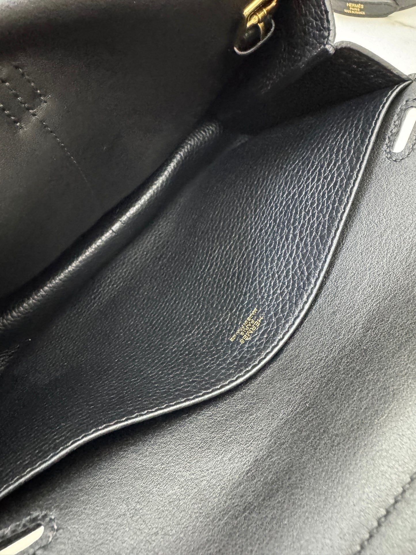 HERMES Halzan 25 黑金 Noir TC GHW