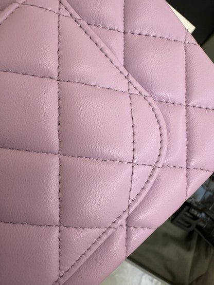 CHANEL mini cf with top handle 粉紫色 24P