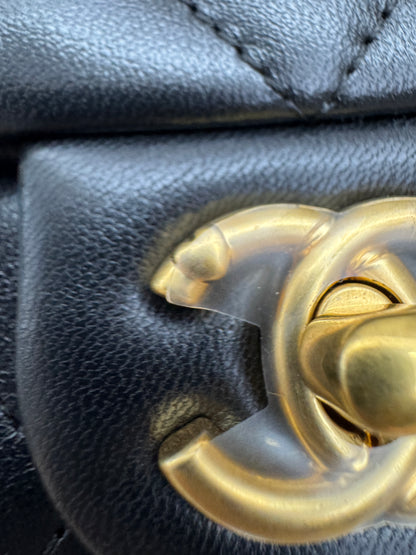 CHANEL 25P 愛心金球羊皮 黑色