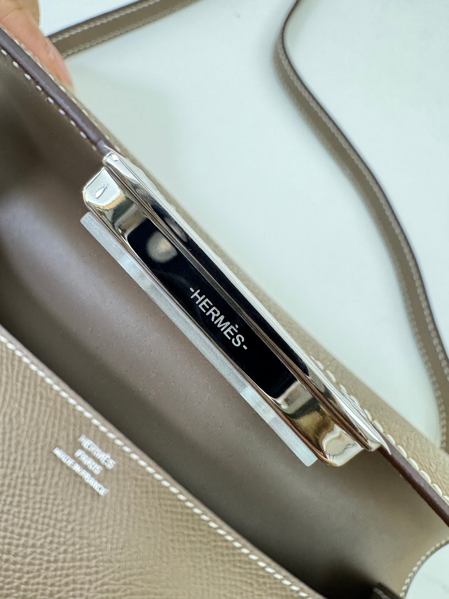 HERMES Constance Elan 大象灰銀扣 Epsom Etoupe PHW
