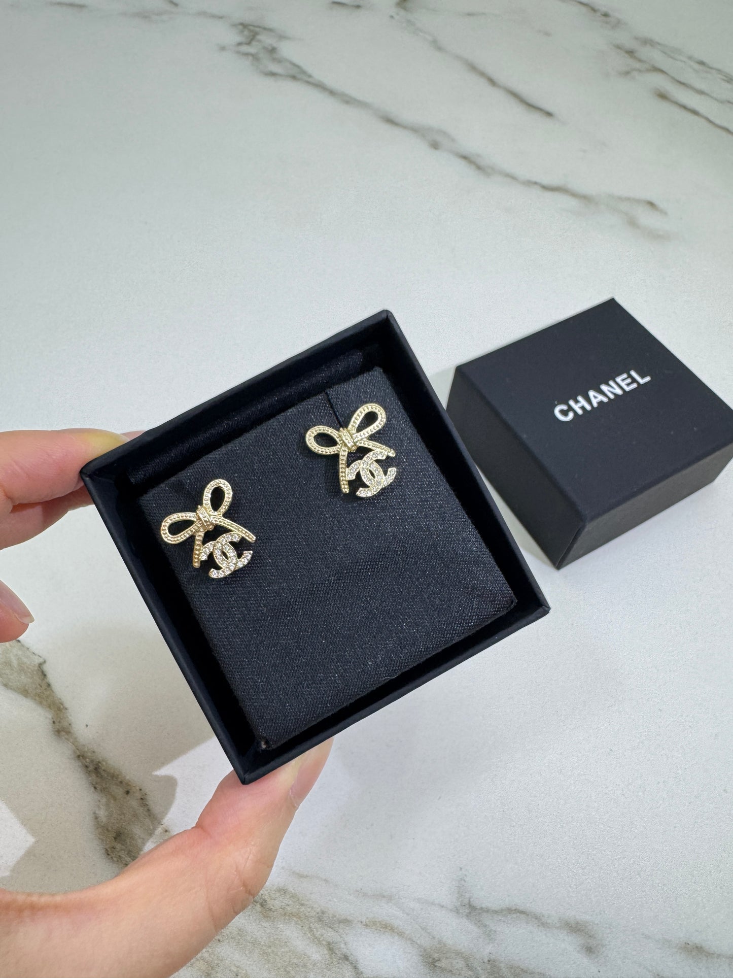 CHANEL 25K 蝴蝶結項鏈 淺金色