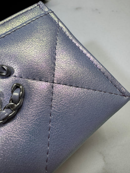 CHANEL 19卡包 22P人魚姬幻彩紫