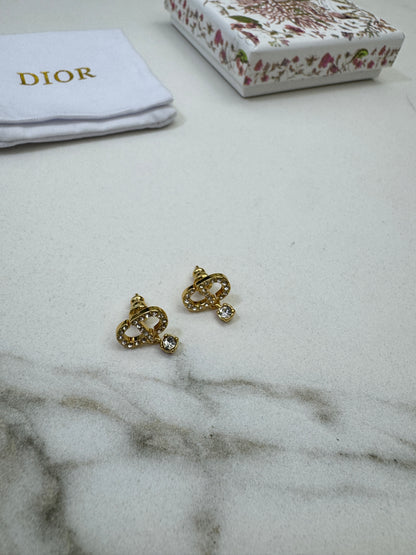 DIOR Petit CD耳環 金色