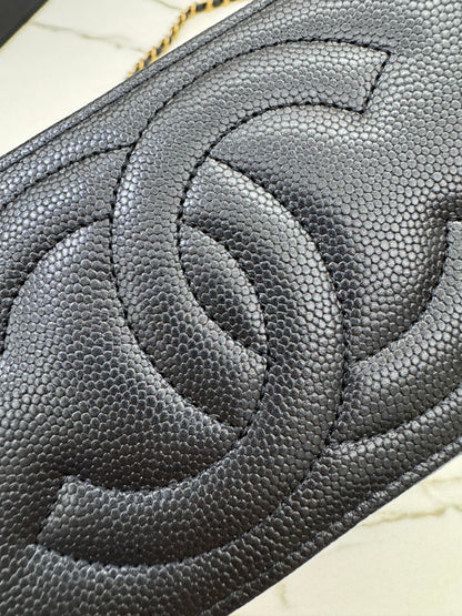 CHANEL 24S 調節扣 珠光黑長盒子