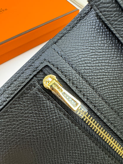 HERMES Bearn Wallet 長款 黑色金扣 Epsom