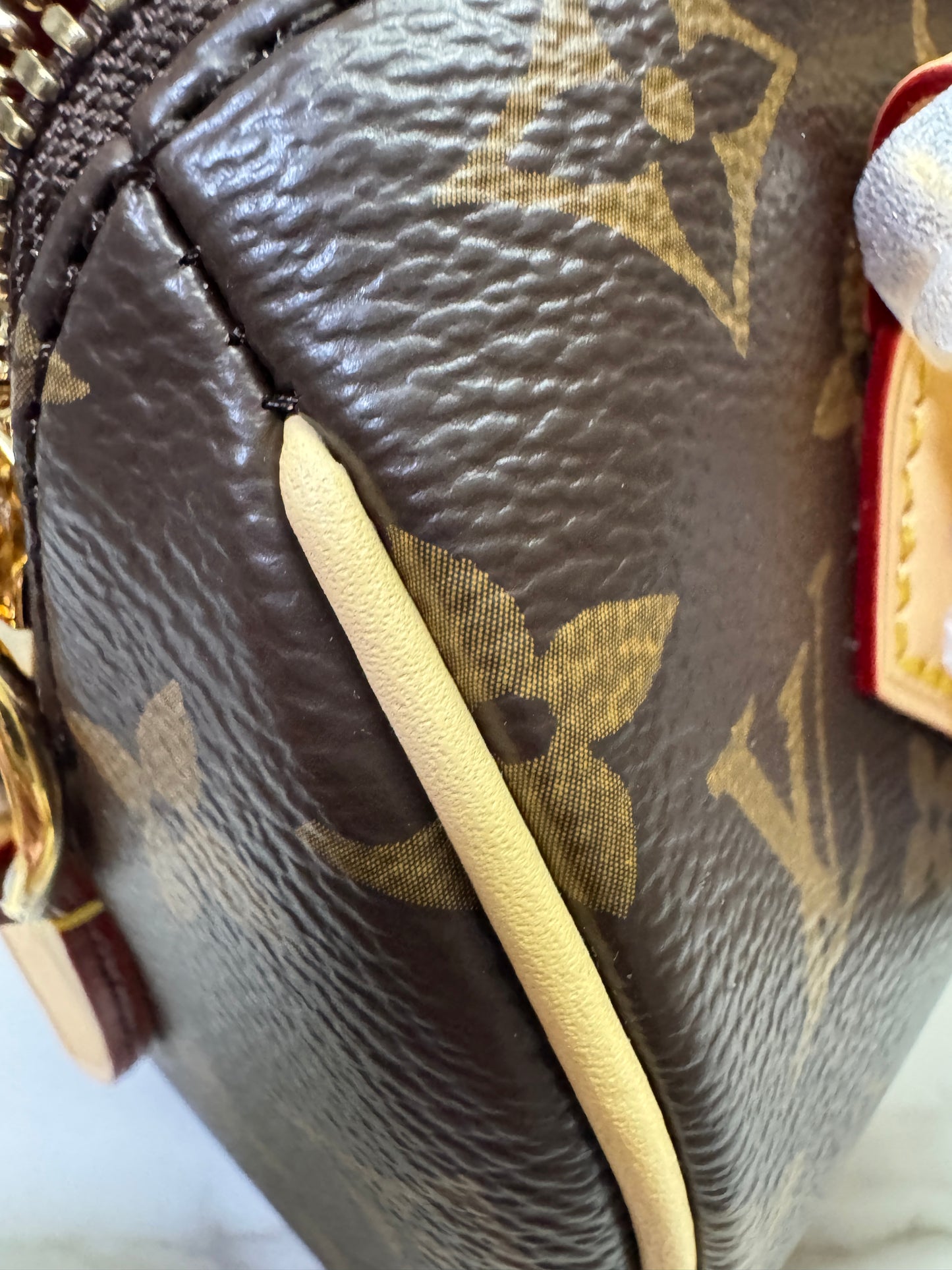 LV Speedy 20 粉橙色肩帶
