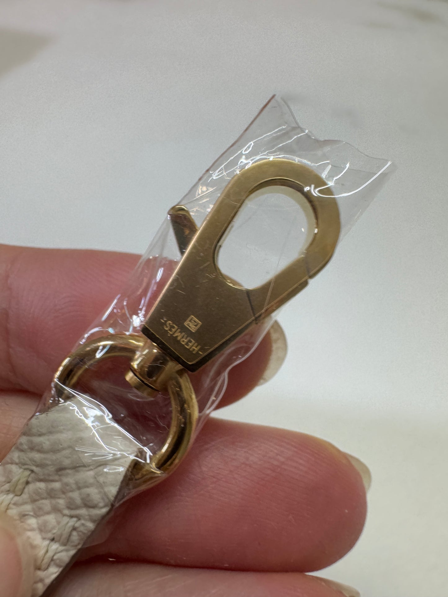 HERMES Mini Kelly II 奶昔白金扣 Epsom Craie GHW