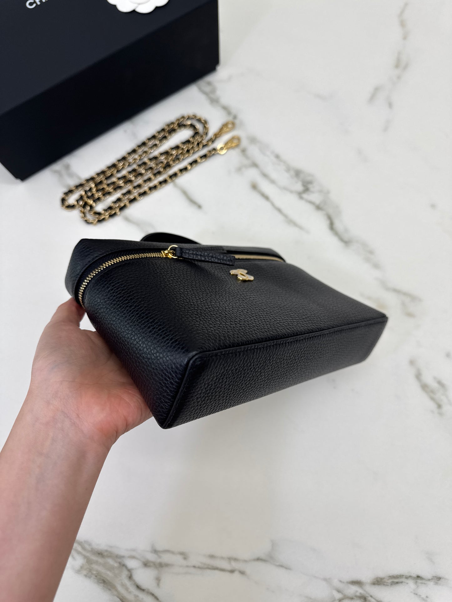 CHANEL 26A 荔枝紋LP盒子包 中號23cm