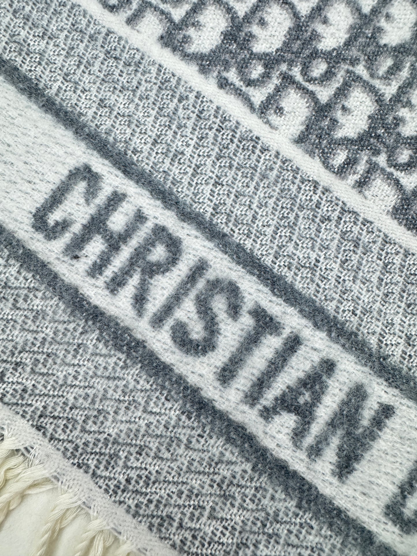 DIOR Oblique Scarf Grey 200x48cm