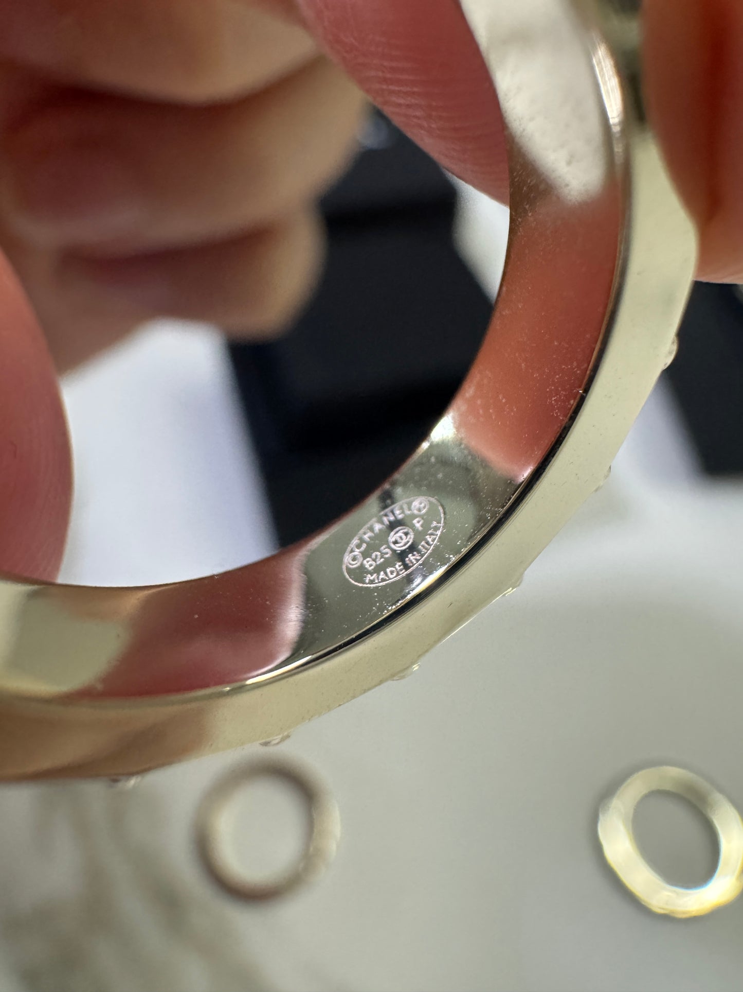 CHANEL 25P 三件套淺金色戒指