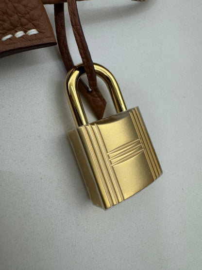 HERMES Birkin 25 金棕色金扣 Togo Gold GHW