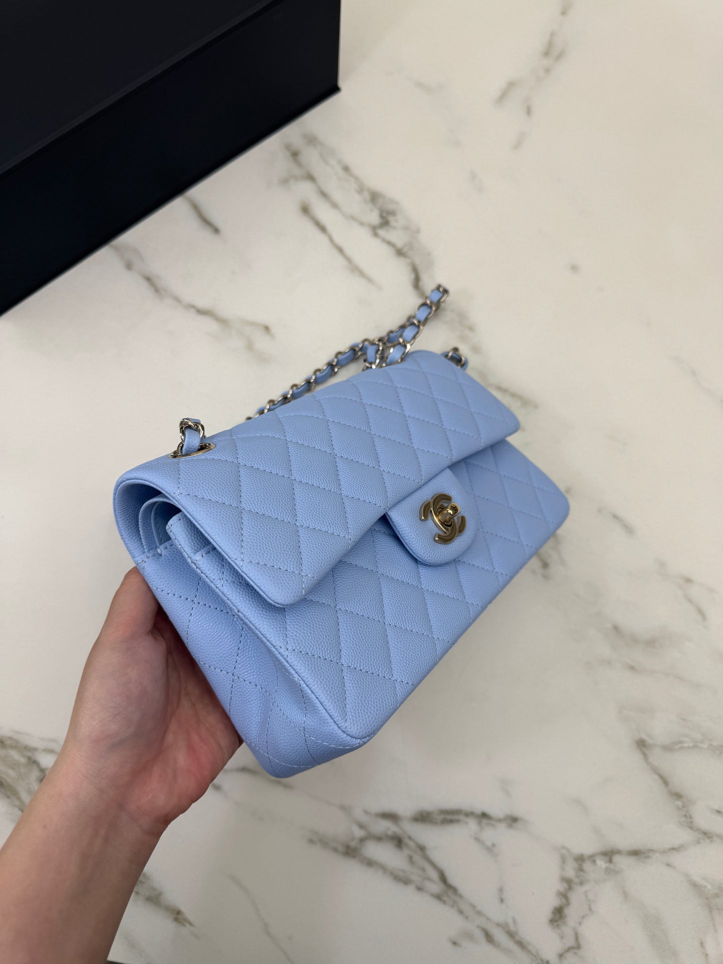 CHANEL CF23 Small 23P粉藍色