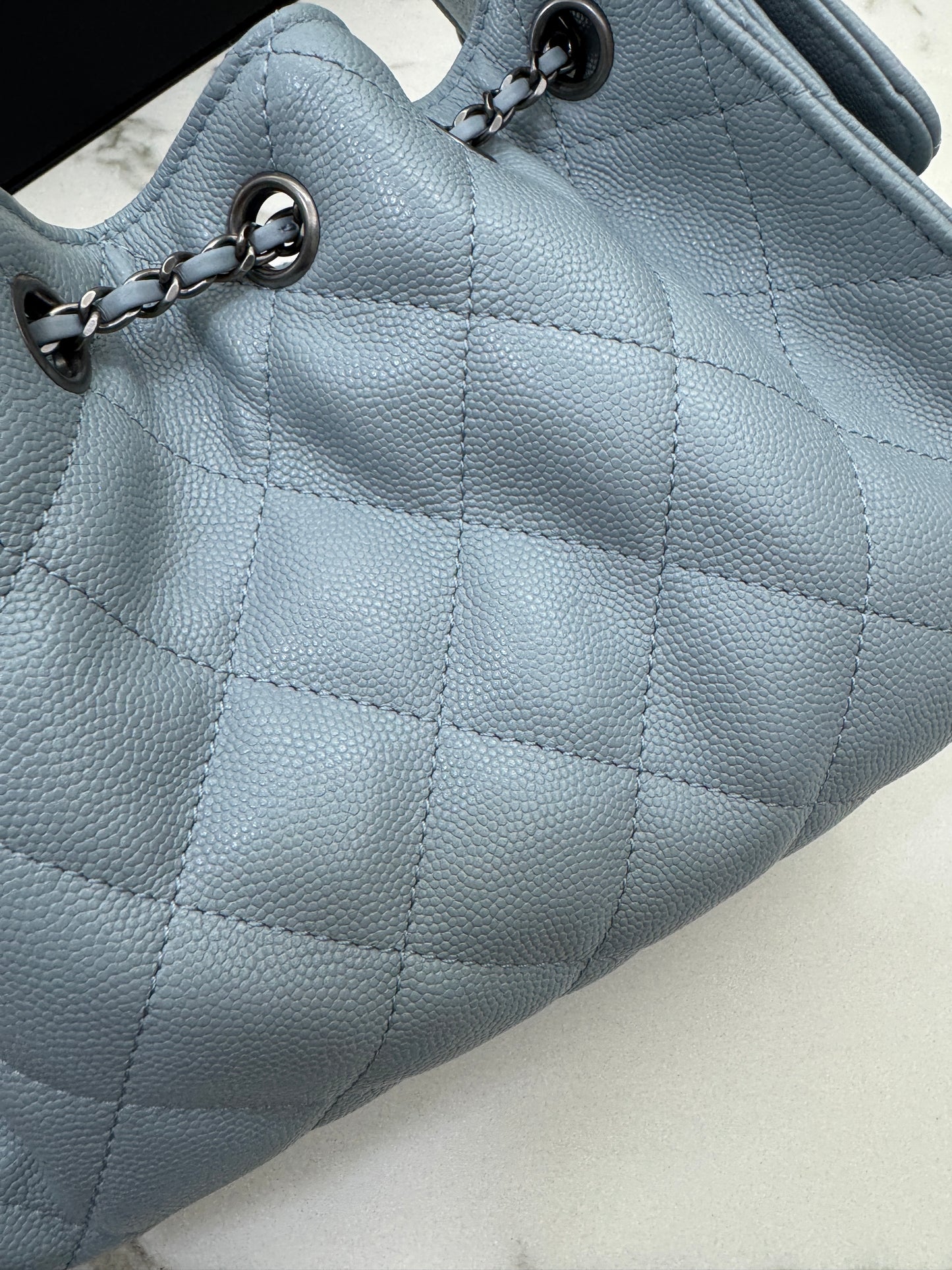 CHANEL Mini 25 Bag 霧霾藍銀扣