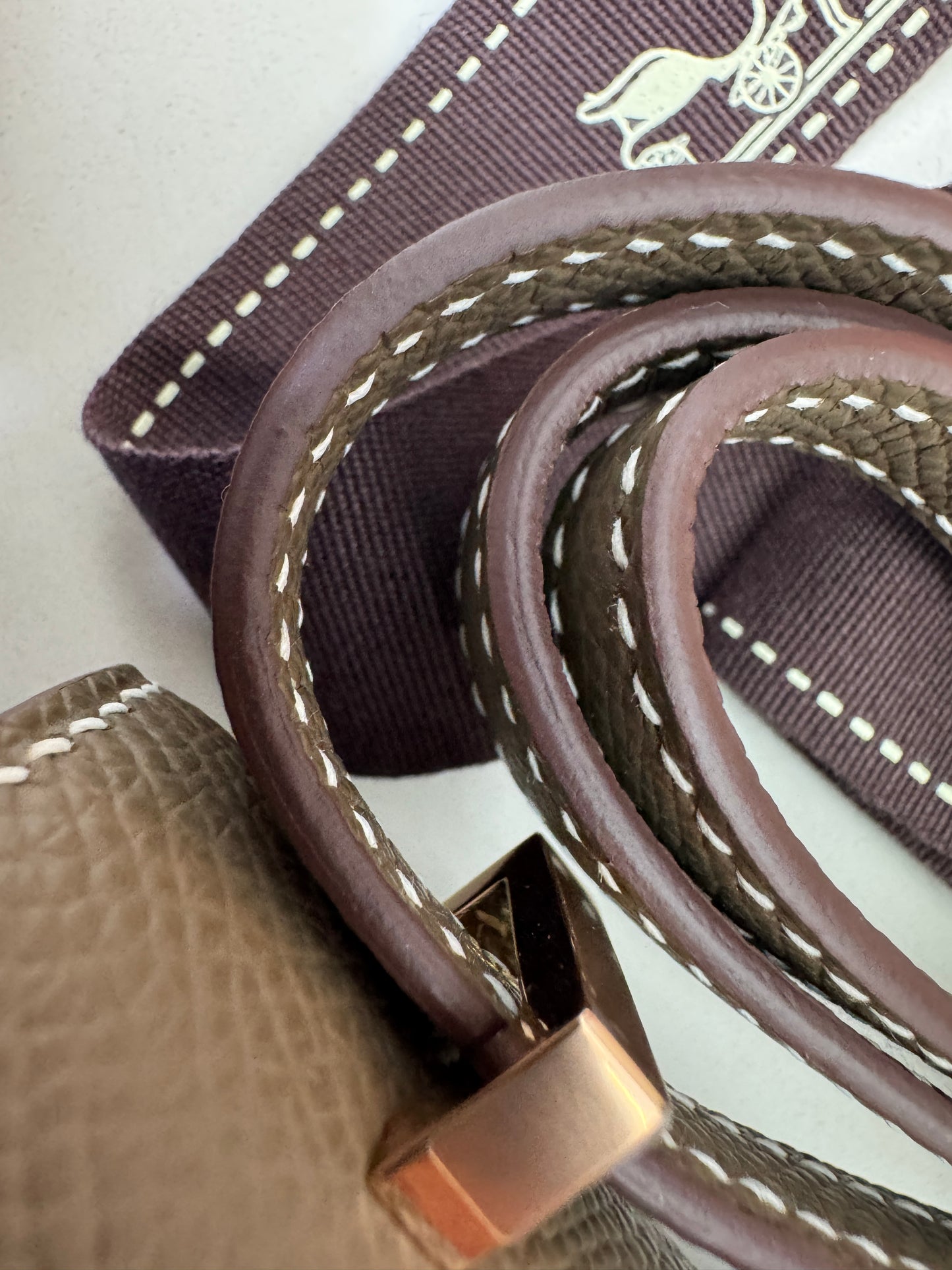 HERMES Mini Constance 大象灰 Epsom 玫瑰金扣