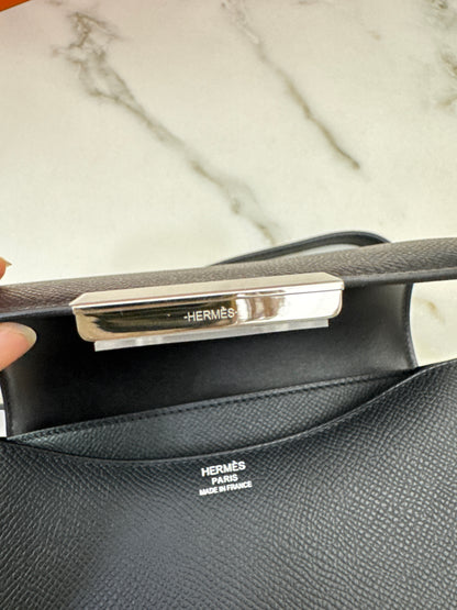 HERMES Mini Constance 黑銀 Noir Epsom PHW