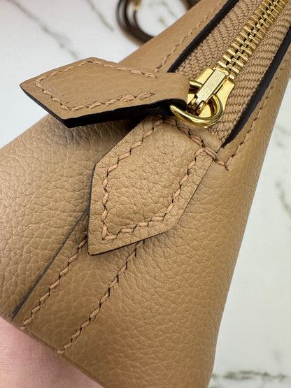HERMES Mini Bolide 奶茶色金扣 Evercolor Chai GHW