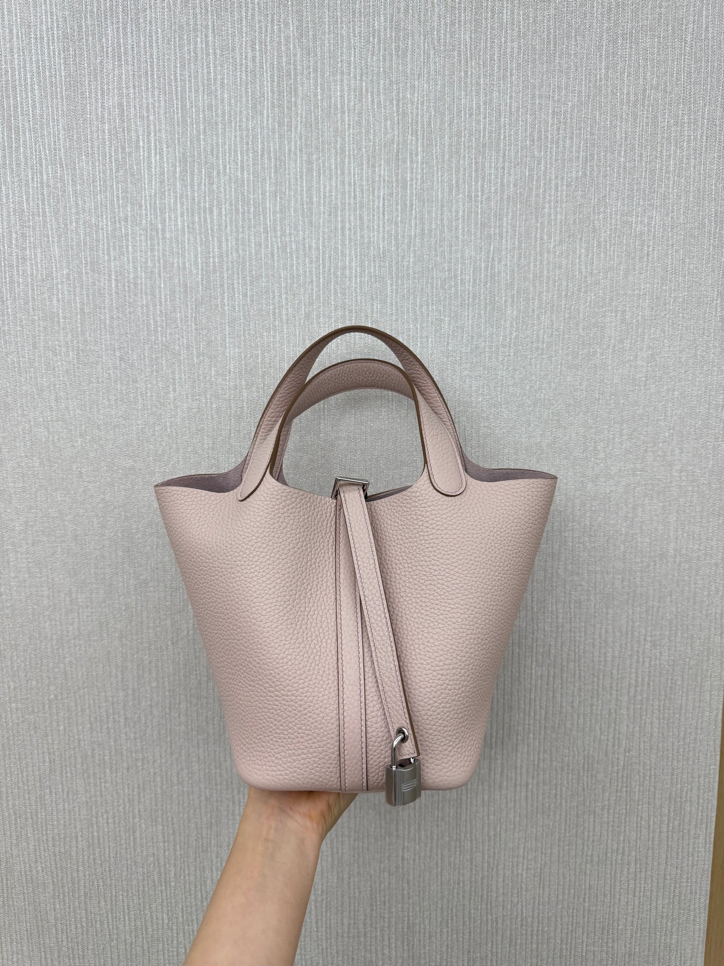 HERMES Picotin Lock 18 夢幻紫銀扣 TC Mauve Pale PHW