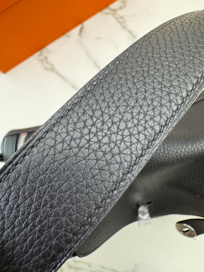 HERMES Lindy30 黑銀 TC Noir PHW