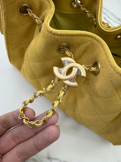 CHANEL Mini 25Bag 麂皮黃色